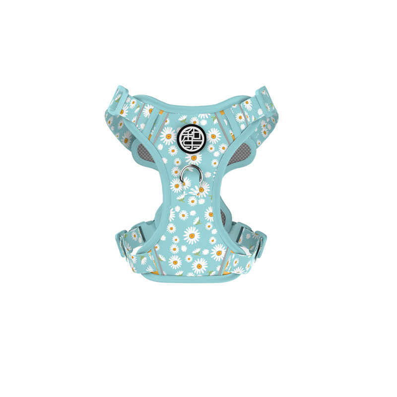 3 protège-poitrine simples - motif floral bleu