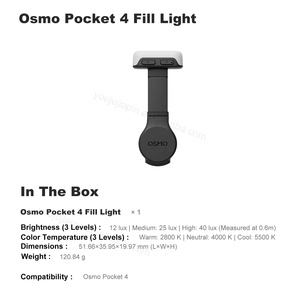 Lumière d'appoint magnétique LED DJI <span class=keywords><strong>Osmo</strong></span> Pocket 4 avec 3 niveaux réglables, accessoire professionnel portable pour caméra - Product Image 2
