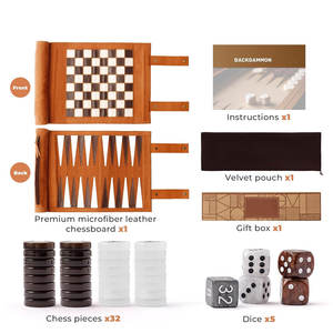Jeu de backgammon artisanal de haute qualité avec logo personnalisé, motif uni, style championnat, idée cadeau tendance, jeu de société - Product Image 5
