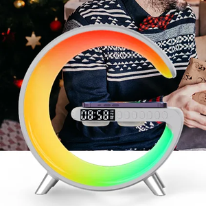 משחקי <span class=keywords><strong>LED</strong></span> אורות משחקים חדר BT רמקול מוסיקה מנורת להתעורר אור זריחת מעורר שעון <span class=keywords><strong>G</strong></span> מנורה