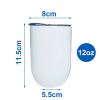 Entrepôt USA Stocké Blanc 12 oz Droite Sublimation Blancs Gobelet à Vin en Acier Inoxydable