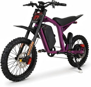 Nueva Bicicleta Eléctrica Todoterreno Eahora FT-07 con Batería de 60V 25AH, Llantas Gruesas de 17'', Suspensión Completa, Color Negro, para Adolescentes - Product Image 1