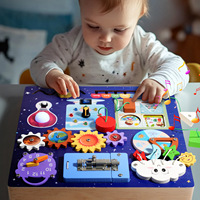 Juguete Educativo Montessori de Madera Crysta, Tablero de Actividades Multifuncional con Circuitos, Exploración del Universo y del Clima, para Educación Temprana