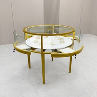 Vitrine de présentation pour bijoux et montres en acier inoxydable, avec verre transparent, design mobile et rotatif, personnalisable, comptoir de luxe antique