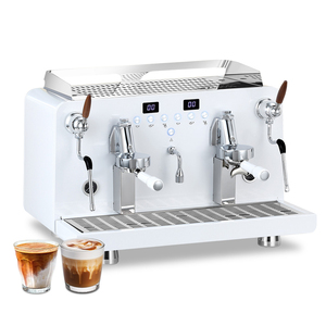 Machine à café expresso semi-automatique professionnelle en acier inoxydable à 2 groupes, vente en gros d'usine - Product Image 1