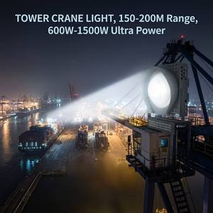Luz de <span class=keywords><strong>torre</strong></span> para grúa con lente de alto rendimiento, directa de fábrica, 600W-1500W, IP65, haz de 90 grados, alcance de 150-200M para construcción portuaria - Product Image 2