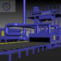 Máquina de limpieza y pintura en aerosol abrasiva tipo transportador de rodillos para acero estructural de haz H