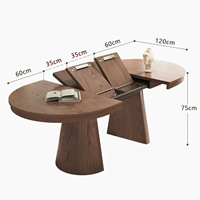 Ensemble de salle à manger moderne nordique sur mesure avec 1 table et 6 chaises, table à manger avec rangement dissimulé pour la maison