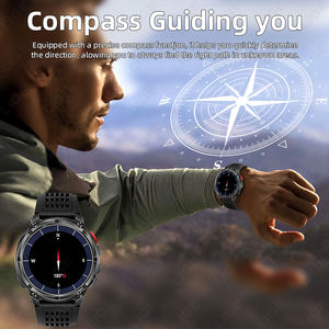 LIGE BWHT33 SDK フラッシュライト搭載スマートウォッチ メンズ向け 長時間バッテリー フィットネストラッカー 通話対応 コンパス スマートウォッチ Android IOS対応 - Product Image 3