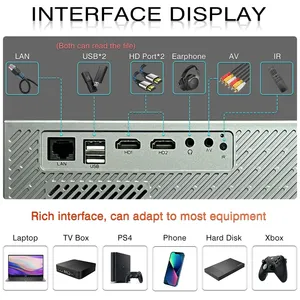 Projecteur Everycom RD829, décodage 4K, MTK9630, 2+32G, 1080P, projecteur vidéo intelligent, 12000 lumens, cinéma maison - Product Image 6