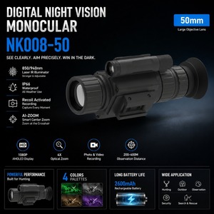 กล้องส่องกลางคืนดิจิตอล NK008 ขนาด 50 มม. |   การสังเกตแบบระยะไกลด้วยอินฟราเรด 850 นาโนเมตร และหน้าจอ AMOLED ความละเอียด 640x512 ภาพคมชัดระดับสูง 30 เฟรมต่อวินาที - Product Image 1