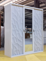 Armoire Métallique à 3 Portes pour Vêtements, Penderie Moderne en Acier pour Chambre à Coucher