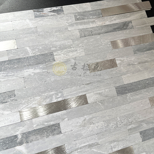 Carreau PVC pour dosseret de cuisine moderne Carreau de mosaïque <span class=keywords><strong>gris</strong></span> <span class=keywords><strong>clair</strong></span> Mélange de carreaux adhésifs en métal - Product Image 3