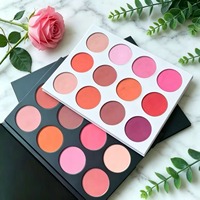 Nouvelle Arrivée Palette Professionnelle de Fards à Joues, Enlumineurs et Contours Minéraux Haute Pigmentation à Marque Blanche, Personnalisable, Scintillant, 12 Couleurs