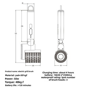 Nuevo Cepillo Eléctrico para Barbacoa, Cepillo <span class=keywords><strong>de</strong></span> Limpieza <span class=keywords><strong>de</strong></span> Alta Potencia para Parrillas y Rejillas, Cepillo Eléctrico para Barbacoa - Product Image 6
