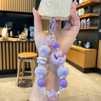 Chaîne de téléphone portable anti-perte, mini pendentif sac à main en perles dessinées à la main, chaîne de clés en perles moelleuses, porte-clés en perles moelleuses