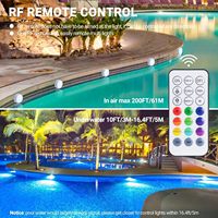 Luces LED Sumergibles con Control Remoto, 13 Luces LED, IP68 a Prueba de Agua, Temporizador, Regulable, 16 Colores Cambiantes, para Piscinas