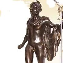 Ottone antico figura di Adam blu cobalto Glob 168 ore movimento meccanico Swinger <span class=keywords><strong>orologio</strong></span> a pendolo per la raccolta di orologi - Product Image 2