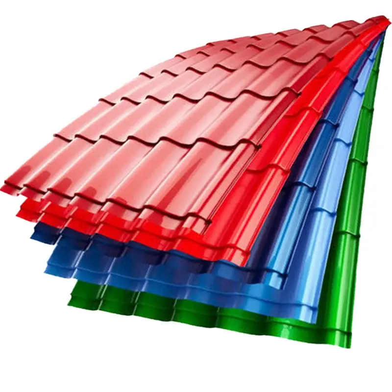 Gi lembar atap bergelombang 0.35mm, pelat baja atap alumini-seng tebal galvanis bergelombang