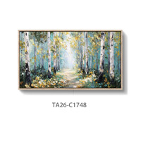 Toile abstraite d'arbre : Peinture murale texturée, image de forêt, impression naturelle peinte à la main, décoration