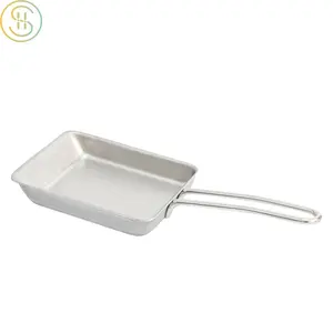 Oem Fabriek Japanse Stijl 3laags Roestvrij Staal Mini Omelet Pan Tamago-Yaki Anti-Aanbakpan Voor Keuken Buiten Thuis Koken