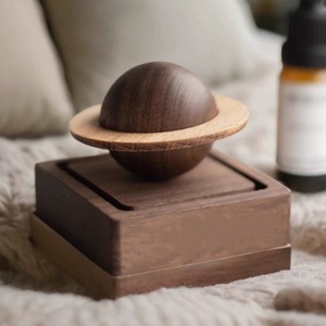 Black Walnut Planet <b>Diffuser</b> Handmade Wooden <b>Essential</b> <b>Oil</b> Air Freshener Home Tabletop Ornament - Product Image 1