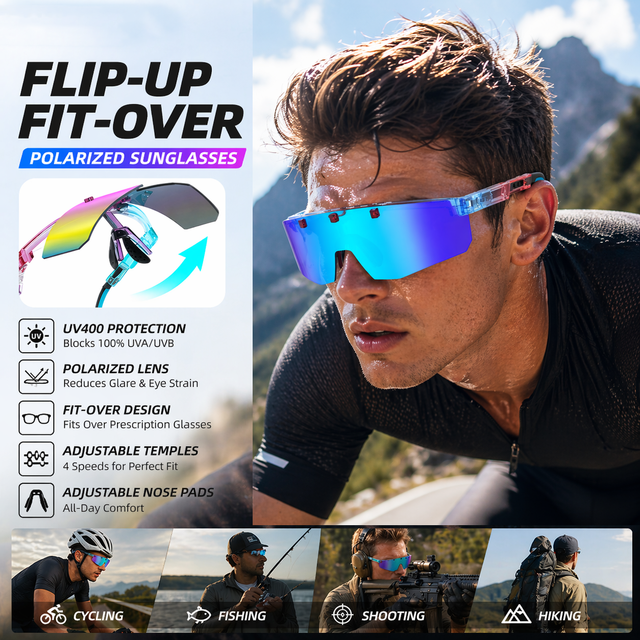 Customize logo Quality Sports Photochromic Sunglasses Tr90 Cycling Bicycle Glasses Outdoor Biking Fishing Eyewear