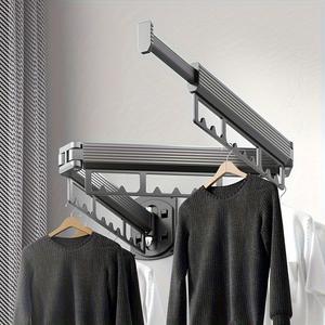 Séchoir à linge pliant rétractable pour balcon, séchoir mural sans perçage pour fenêtre flottante, tringle à vêtements - Product Image 3