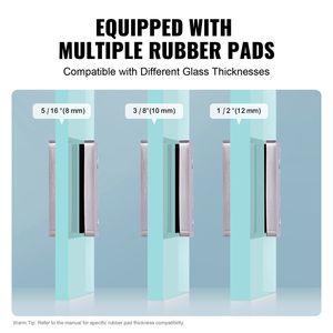 DB Wholesale 4 PCS Square Acero inoxidable 304 Soporte de barandilla de vidrio 0,31 '-0,47' Abrazadera de vidrio templado Montaje de vidrio - Product Image 4