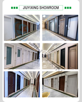 Portes composites WPC modernes et étanches Jiuyixing, très vendues, avec cadre de porte, porte à âme creuse WPC intégrale avec design sculpté CNC
