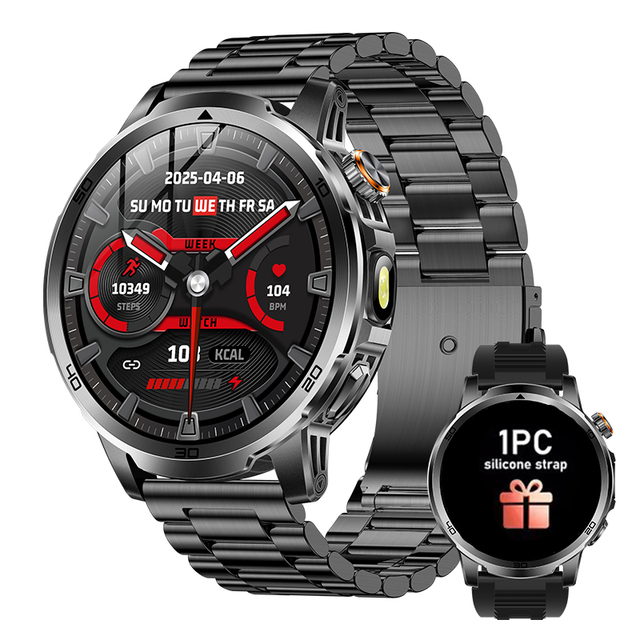 Direct Factory AK95 Smart Watch 1.85" HD Screen 128M Memory IPX8 (Compass) 100+ Sports Modes Heart Rate Monitor Fitness Tracker