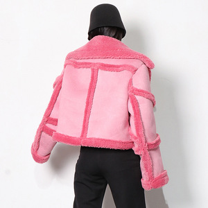Jaket Mantel Kerah Polo Musim Dingin Terbaru Grosir, Mantel Wanita Jahitan Bulu Domba, Mantel Kulit Berbulu Tebal untuk Wanita - Product Image 3
