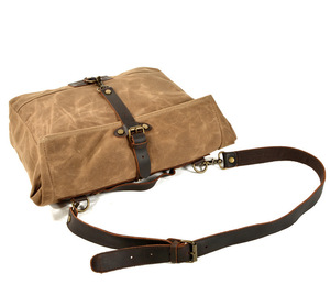 Sac en toile cirée pour hommes, mallette verticale en cuir, sac à main, Vintage - Product Image 2