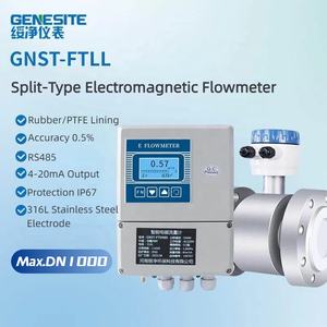 Split Type elektromagnet Flowmeter karet/PTFE Lining RS485 <span class=keywords><strong>4</strong></span>-20mA Output DN3-DN1000 presisi tinggi untuk perawatan air - Product Image 2