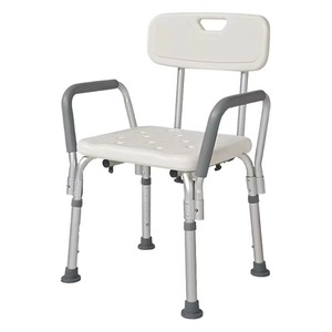 Elderly Bath Shower <b>Bench</b> Height Adjustable Aluminum Carousel Sliding Chair With Backrest for Bathroom Use - Product Image 2