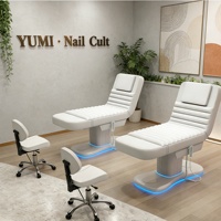 Mobilier de salon de beauté : Lit de massage électrique, table de soin médical, fauteuil de podologie, esthétique