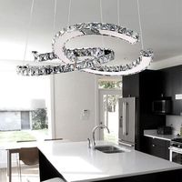 Lustre en cristal double C pour chambre à coucher, salon, suspension à LED, brillant exquis pour hôtel et restaurant