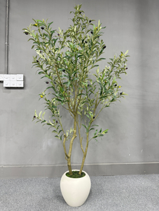 Albero di <span class=keywords><strong>Ulivo</strong></span> Artificiale da Interno di Alta Qualità, 2,1 Metri, con Vaso <span class=keywords><strong>Bianco</strong></span>, per Decorazione Domestica - Product Image 5