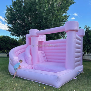 GMY gommatables rosa fiocco gonfiabile <span class=keywords><strong>casa</strong></span> con scivolo e palla Pit noleggio Business Jumping castello per i bambini - Product Image 5