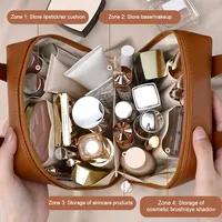 Organisateur de maquillage pour femmes, trousse de toilette, trousse de maquillage, pochette de rangement, boîte de luxe pour dames, sac organisateur de cosmétiques pour voyage avec fermeture éclair