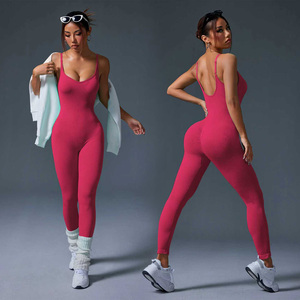 <span class=keywords><strong>Tuta</strong></span> Intera da Donna Semplice con Spalline Sottili, Schiena Scoperta, Effetto Modellante e Sollevamento Fianchi, <span class=keywords><strong>Aderente</strong></span>, Senza Cuciture, per Yoga e Streetwear - Product Image 4