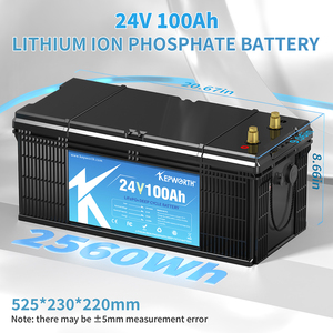 Kepworth <b>24V</b> 100Ah Rechargeable Lithium <b>Battery</b> with BMS 25.6V 100Ah Solar Storage <b>Battery</b>+Charger - Product Image 3
