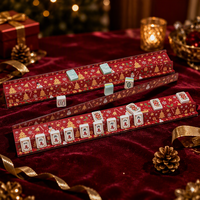 Règle magnétique en acrylique de 20 pouces, design ondulé de Noël, style Mahjong moderne de luxe américain, accessoires de jeu de société en 4 pièces