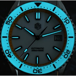 San Martin SN0129D – montre automatique pour hommes, 39mm, mécanique, étanche 20ATM, cadran en émail, lunette en saphir entièrement lumineuse, NH35 - Product Image 4