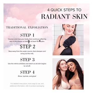<span class=keywords><strong>Gant</strong></span> exfoliant premium personnalisé avec logo pour gommage corporel, gants de bain, exfoliant corporel pour l'élimination du bronzage artificiel et la kératose pilaire - Product Image 5