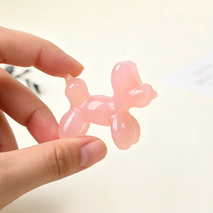 Vente en gros de chiens en cristal mignons sculptés à la main en quartz rose naturel pour souvenirs et cadeaux - Product Image 3