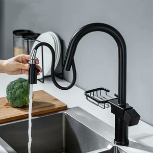 Torneiras de Cozinha com Pull Down Pulverizador & Storage Basket Gourmet Cozinha Torneiras Córrego Pulverizador Sink Faucet torneiras de cozinha