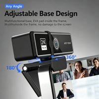 Plug and Play 4K Webcam with Mic 120° Wide Angle Auto Focus USB Computer Camera for Video Conferencing Teaching Streaming