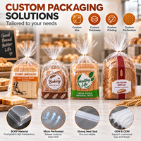 Sac en BOPP micro-perforé imprimé sur mesure, sac d'emballage transparent pour pain, sac à pain pour boulangerie, sac pour pain en tranches