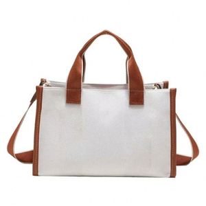 Bolso Tote Blanco Resistente para Mujer, Impermeable, Reutilizable, con Asa de Cinta y Bonito Inserto Tejido, Ideal para Compras Diarias y Uso en Barco - Product Image 1